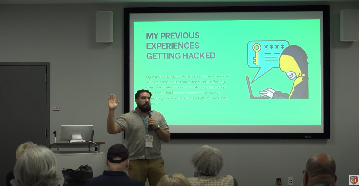 Lucas Alvarado giving a presentation in Wordcamp NJ